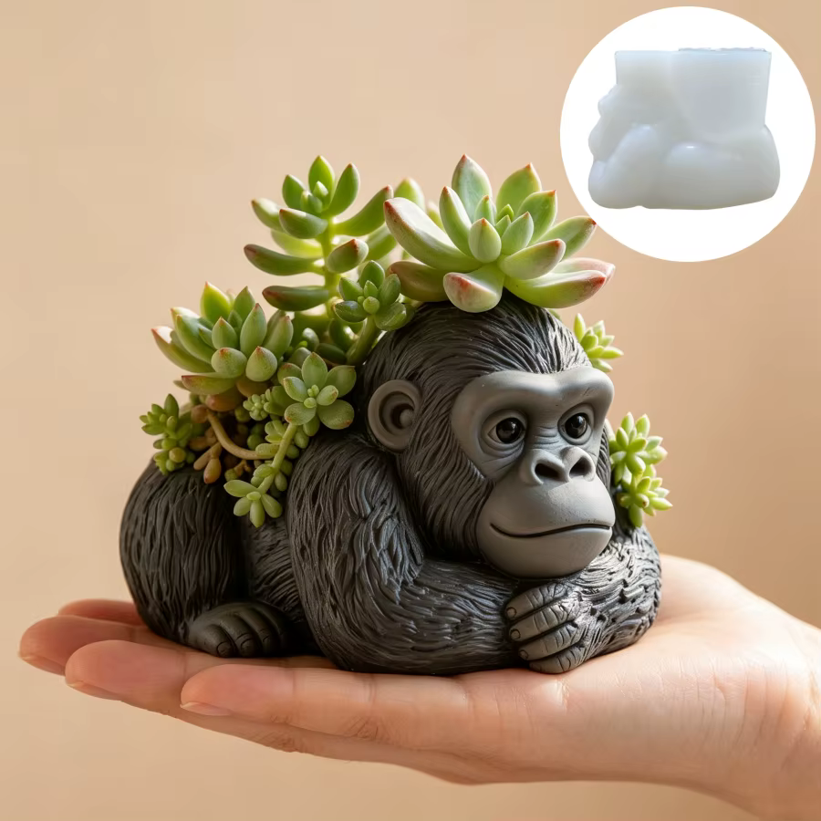 Moule en silicone pour pot de fleurs en résine