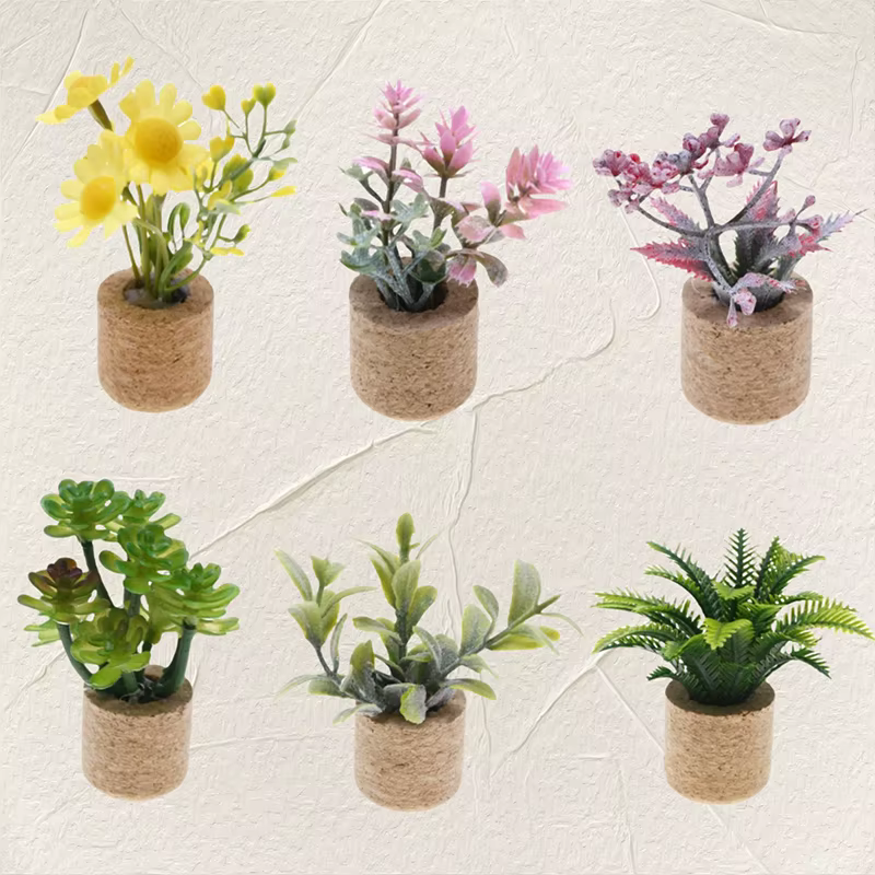 Maison de poupée 1:12, Simulation de plante florale en pot