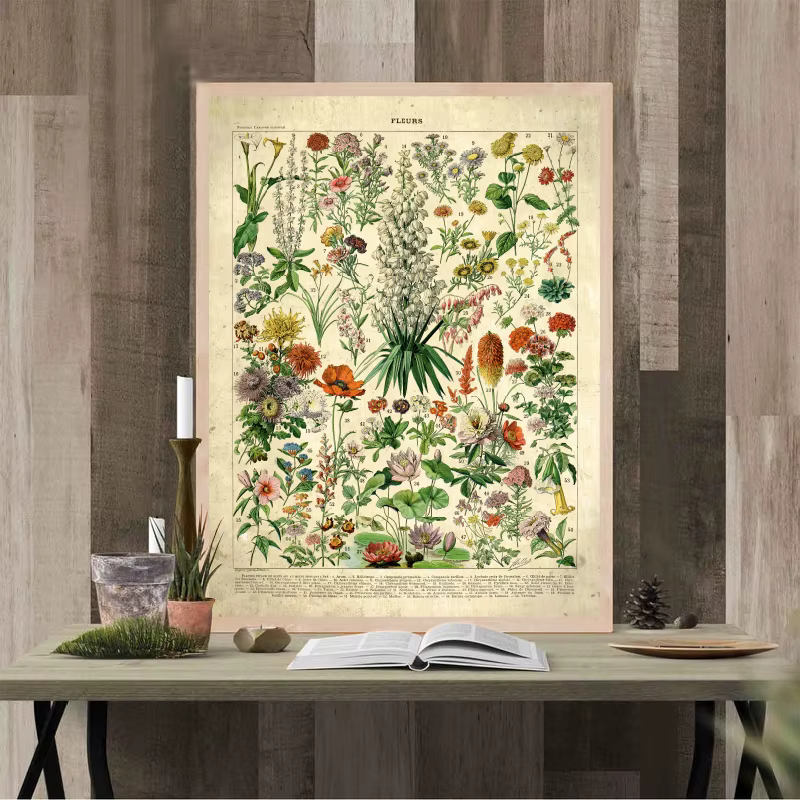 Affiches et imprimés Vintage de fleurs françaises